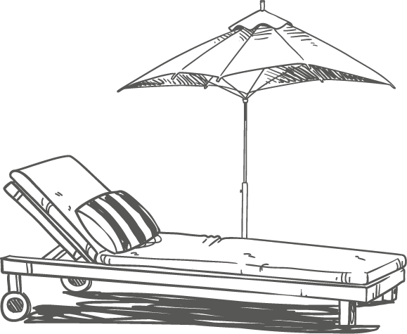 gezeichnete Sonnenliege grau