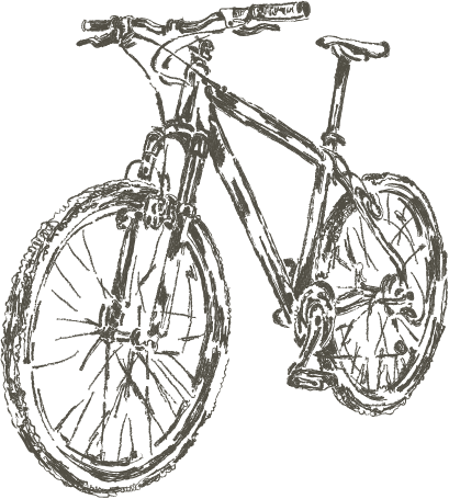 Illustration Fahrrad in Schwarz Weiß